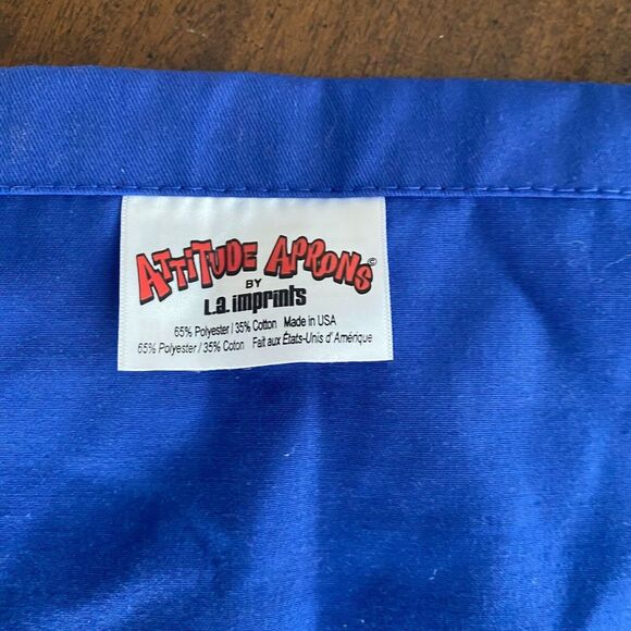 LA Imprints Attitude Apron Unisex One Size Blue Polyster Grilling Wiener - Picture 6 of 6